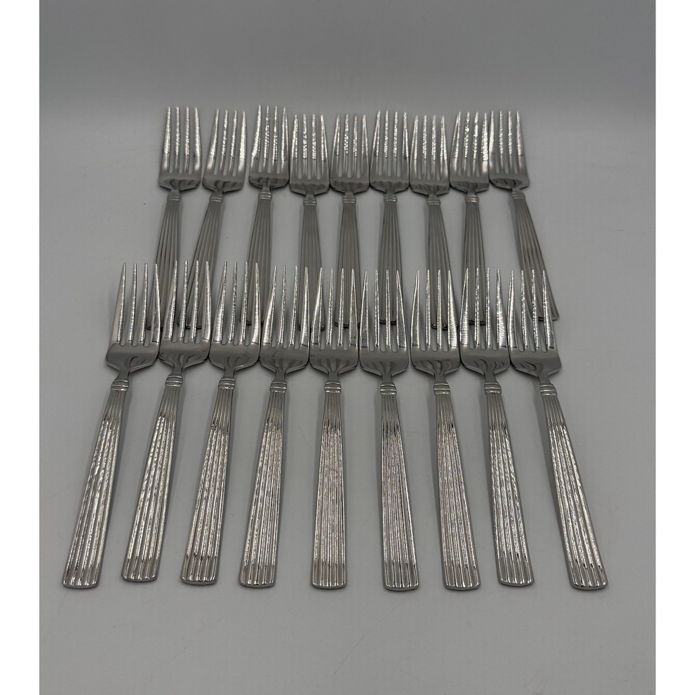 Reed & Barton Dinner Forks Set 18 18/10 Stainless Ribbed Flatware